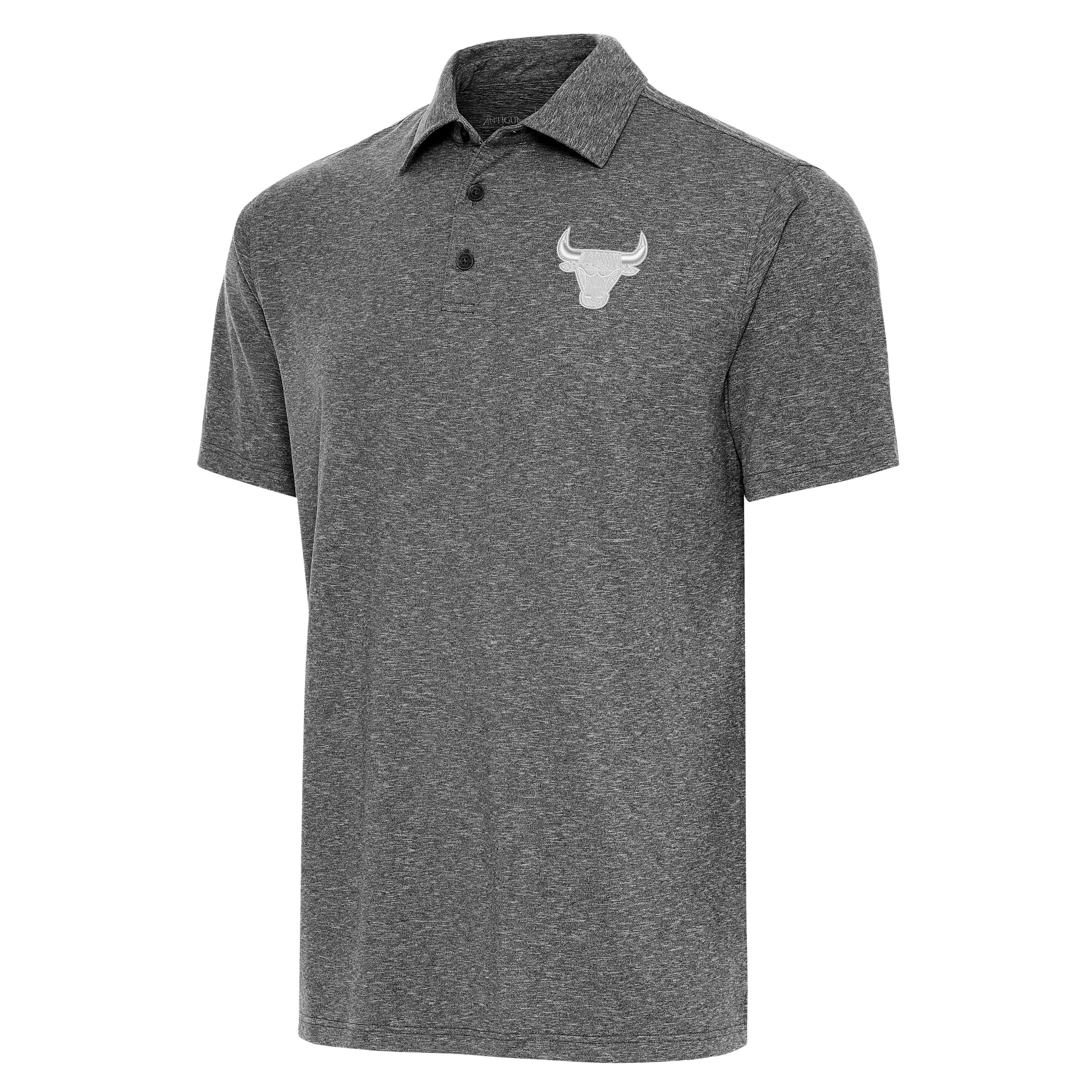Antigua Men's Chicago Bulls Par 3 Polo-Dark Grey